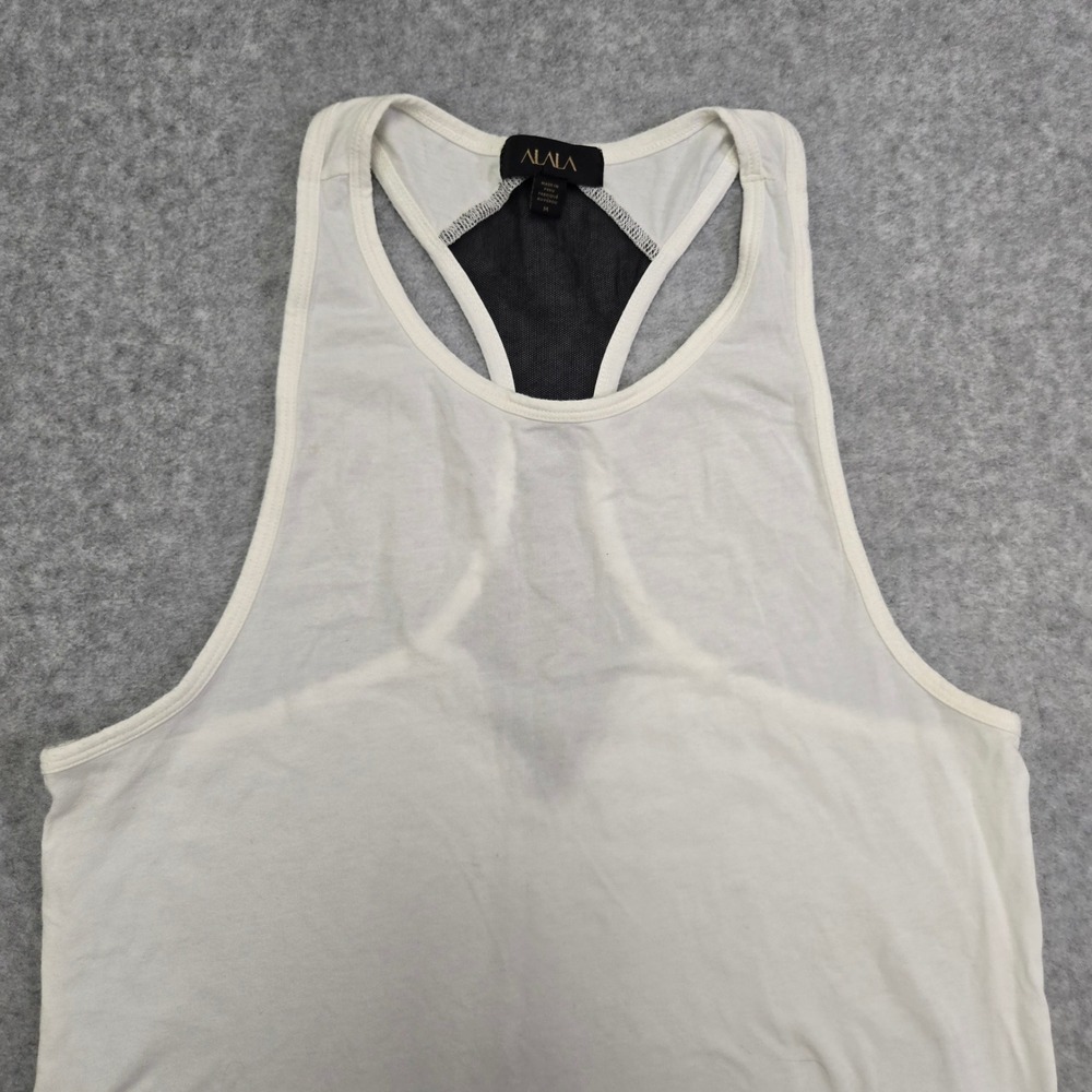 Alala Womens M White Mesh Racerback Tank Luxury Athleisure Yoga Activewear